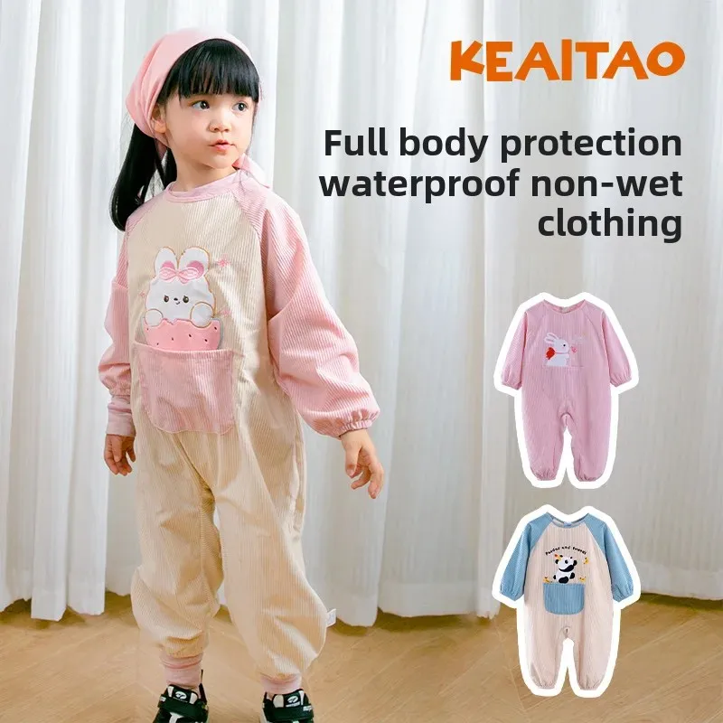 Adorable Baby Overall Apron Waterproof Dirty Proof Long Sleeve Newborn Child Coat Baby Workwear Clothes Feeding Smock