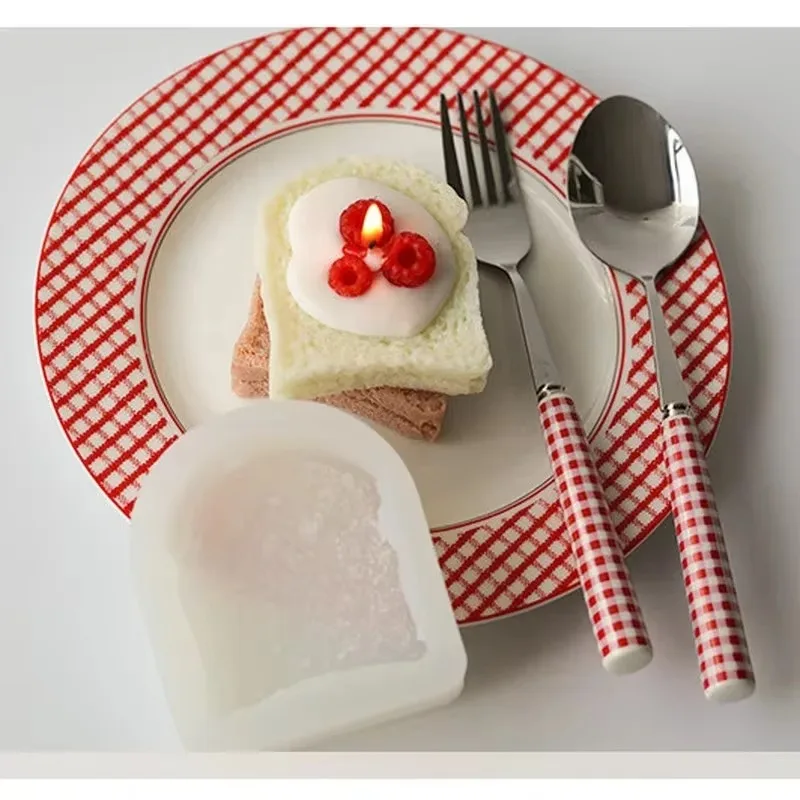 Toast Silicone Mold Bread Mold Simulation Mini Toast Slice Silicone Mold Biscuit Cake Chocolate Aromatherapy Candle Mold