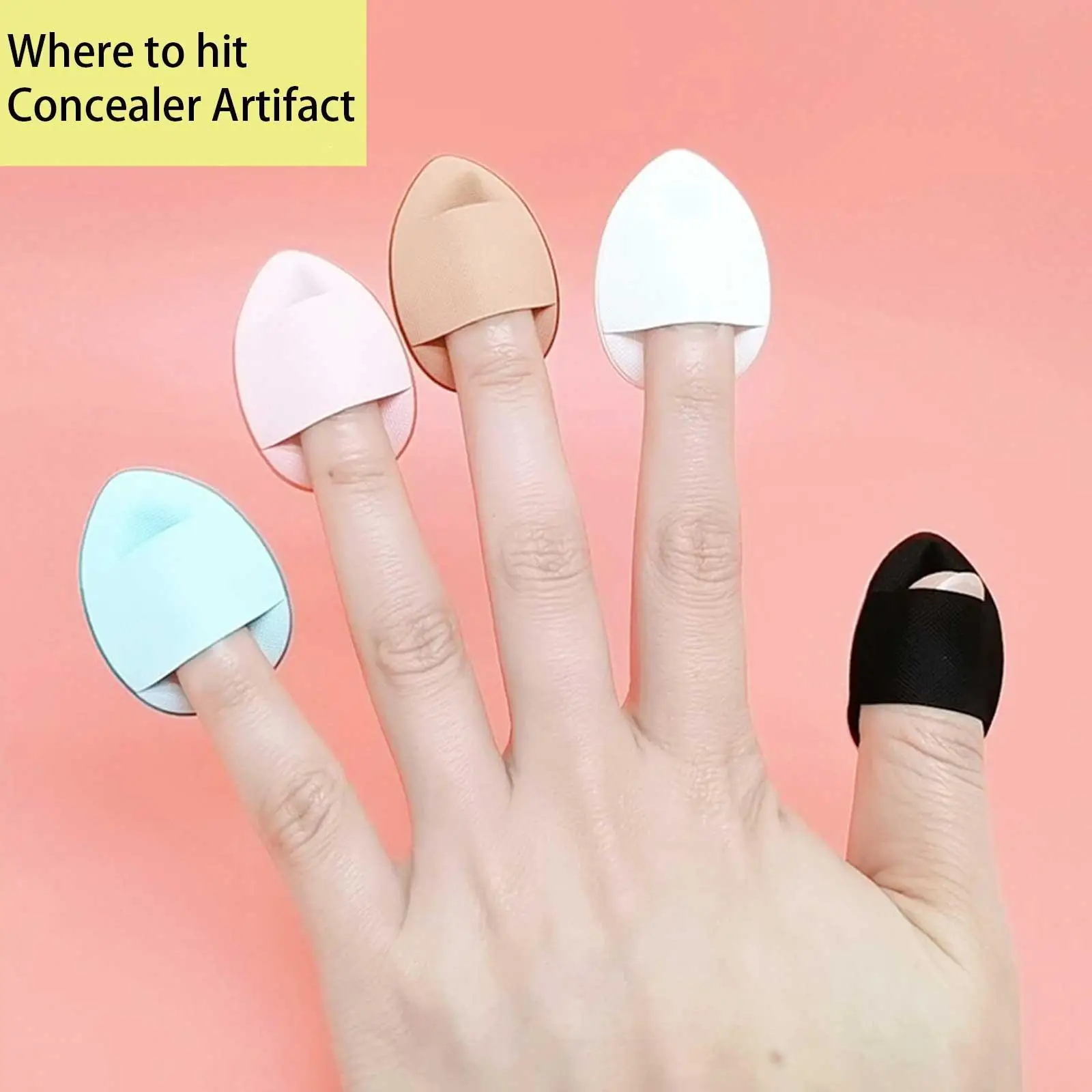

1Pcs Mini Finger Puff Foundation Powder Detail Corner Sponge Soft Loose Concealer Tools Blend Makeup Washable Makeup Face P V3P6