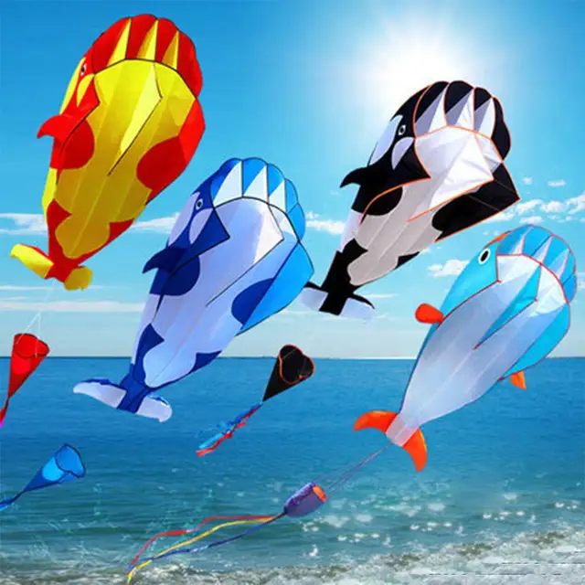 free shipping large soft dolphin kite ripstop nylon outdoor toys flying octopus kite factory alien inflatable 1