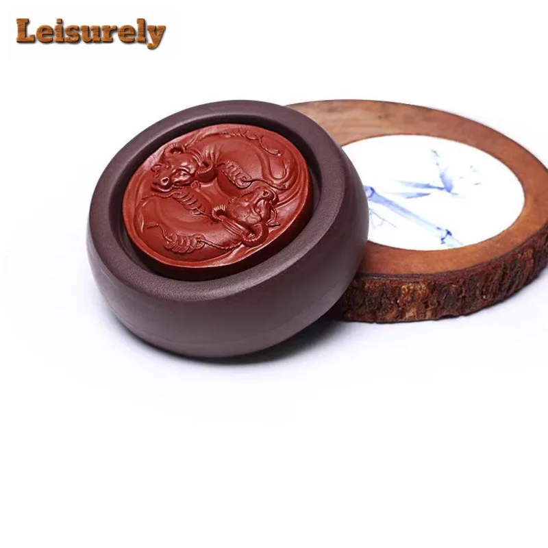 Purple Clay Treasure Zodiac Cattle Can Swivel Tea Pet Boutique Flowerpot Landscaping Tea Figurine Play Toys Tea Statue Ornaments