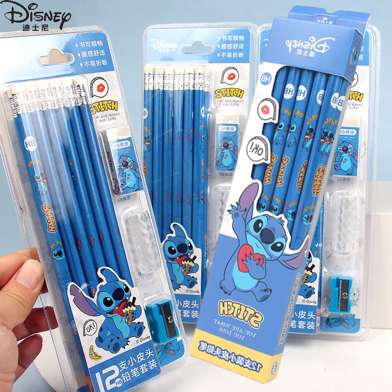 

Disney Stitch Anime Pencil Cartoon Spiderman Frozen Crayon Cartoon Cute Children with Rubber HB Wooden Pencil Birthday Gift