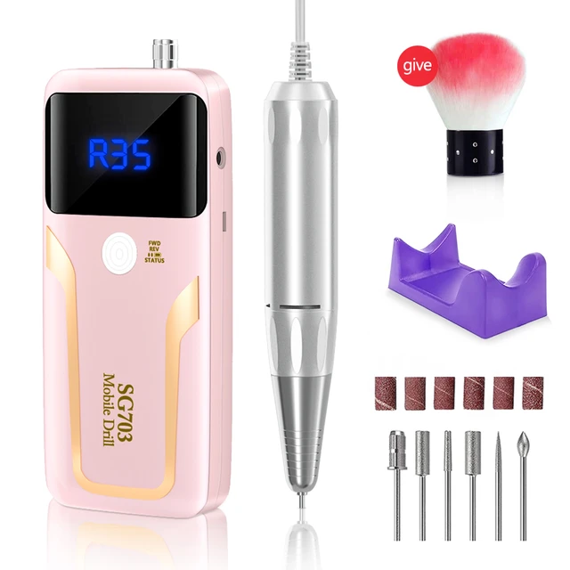 Buy 20000 RPM Nail Drill Machine Electric Nail File Professional Manicure  Drill for Acrylic, Nail E File for Gel Nails Polishing Tools with 100  Sanding Bands and 6 Nail Drill Bits Online at desertcartINDIA