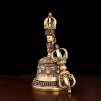 Nepalese craftsmanship Tibetan pure copper three-color five-stranded diamond bell pestle Vajra pestle exquisite workmanship, cle 1