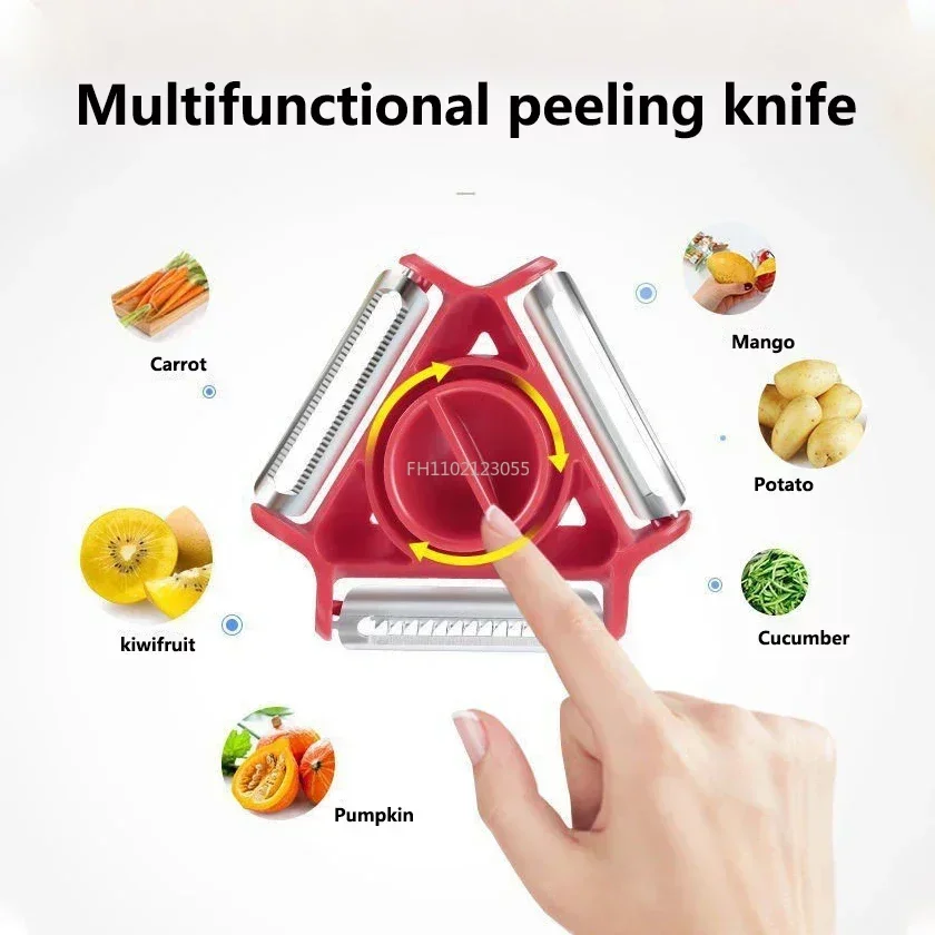 New 3 in 1 Magic Trio Peeler Set Slicer Shredder Peeler Julienne Cutter Multi Peel Blade Zesters Grater Kitchen Tool Accessories