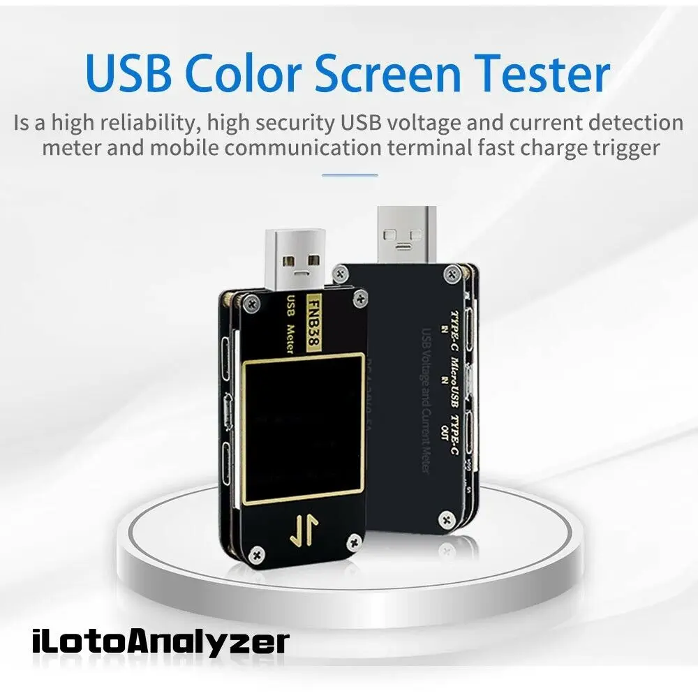 FNB38 Current And Voltage Meter USB Tester QC4+ PD3.0 2.0 PPS Fast Charging Protocol Capacity Test