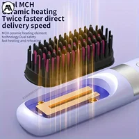 Nouveau peigne électrique chaud multifonctionnel sans fil lisseur de cheveux Ion négatif Anti-brûlure brosse à lisser 2025 5