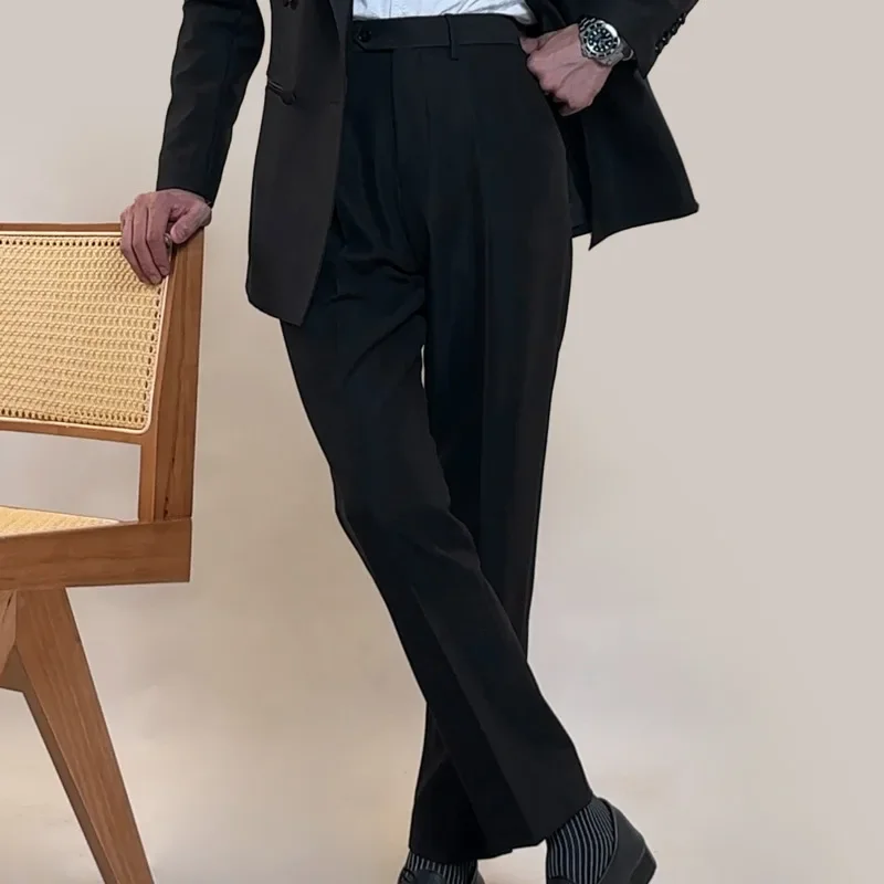 Vintage Black Men Suits Two Piece Fashion Peak Lapel Male Suit Slim Wedding Party Groom Banquet Tuxedo Costume Homme 2025 5
