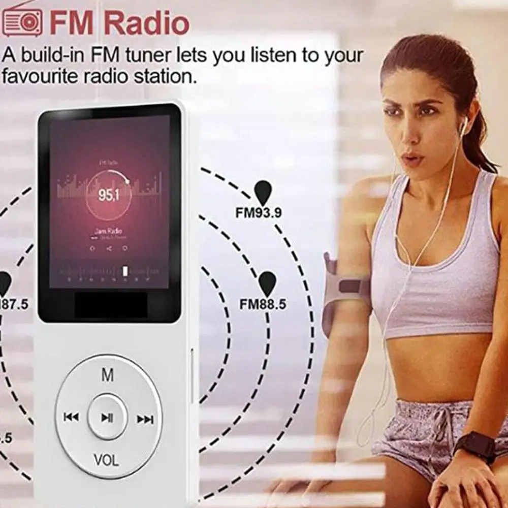 Portable Mini MP3/MP4 Player Walkman HiFi Music Recorder eBook Auto Browse Bluetooth Support Two-Way Transmission Radio FM Voice