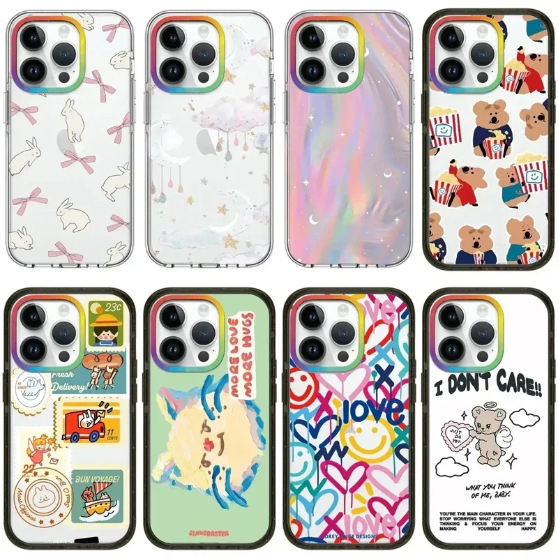 

Colorful Camera 2.0 Acrylic Cartoon Engraved Letters Phone Case Cover for iPhone 11 12 13 14 15 Pro Max Case