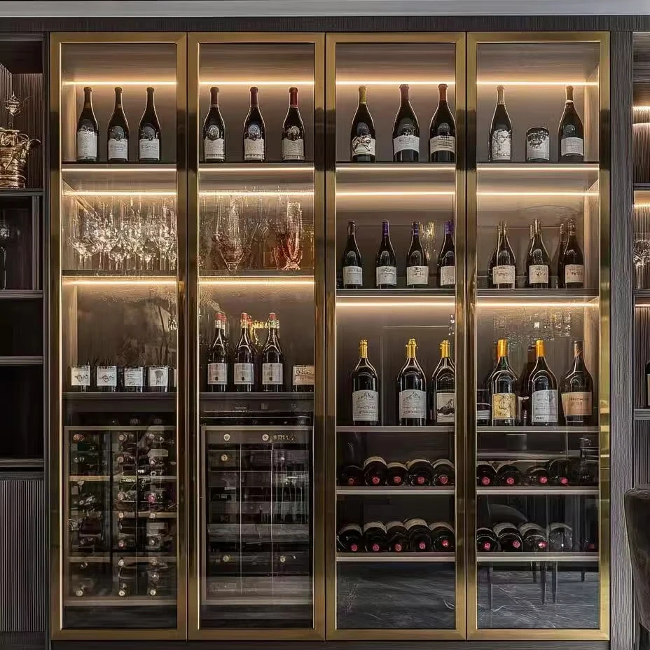 Italian Luxury Design Wine Refrigerator Cooling Cabinet Underground Wine Cellar Cabinet Cigar Storage Factory