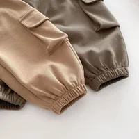 MILANCEL New Autumn Kids Trousers 0-5T Boys Solid Color Casual Harem Pants Children Baby Simplicity Cargo Pants 6