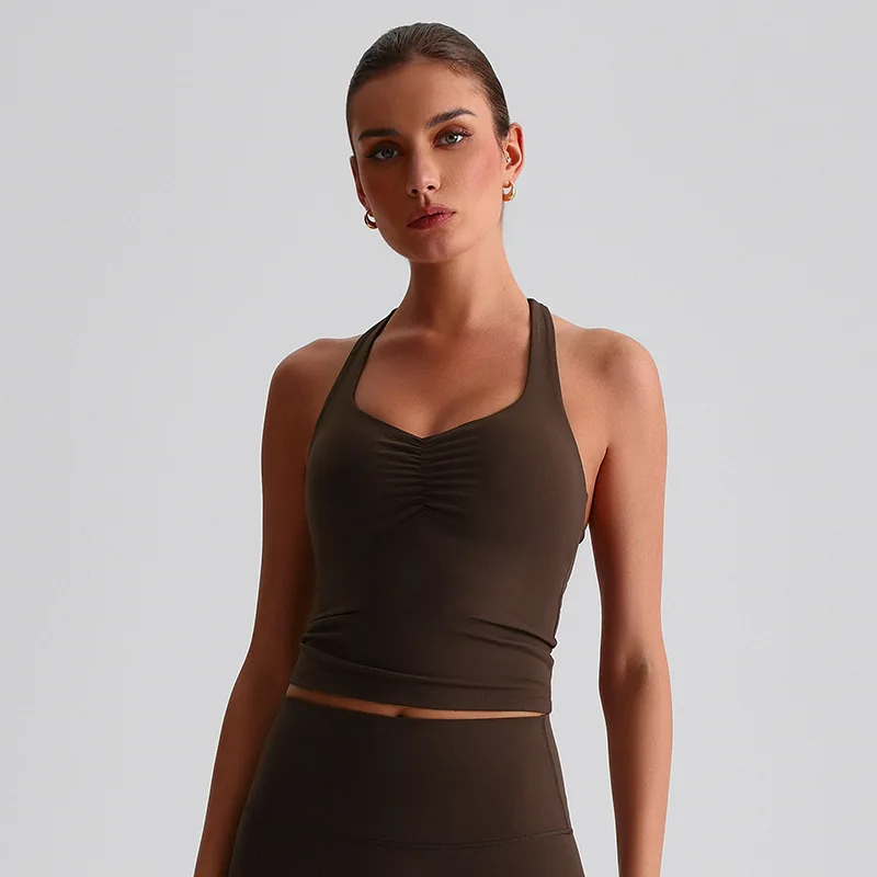 Mermaid Curve Tight Yoga Vest Sanding Quick-drying Fitness Clothing Women's Outer Wear Running Beauty Back Sports Underwear