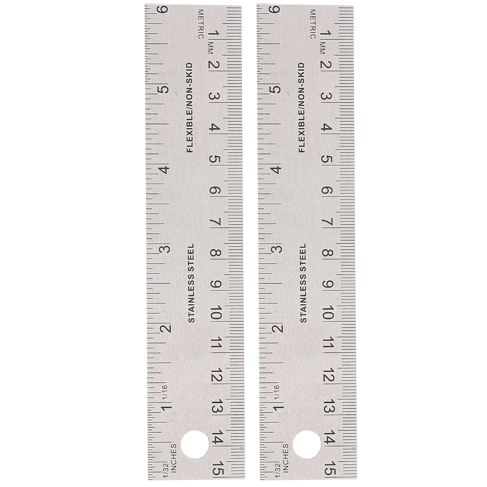 

2 Pcs Cork Stainless Steel Ruler Back Rulers Straight with Precision Wooden Machinist Scale Corked for Engineering Student