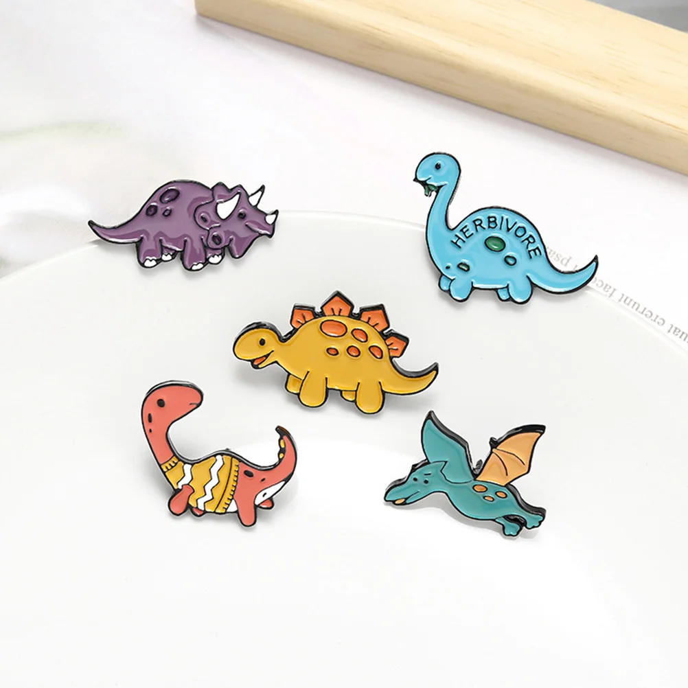

5 Pcs Small Dinosaur Brooch Jewelry for Women Enamel Pin Badge Alloy Clothes Pins Backpacks Women's Hats
