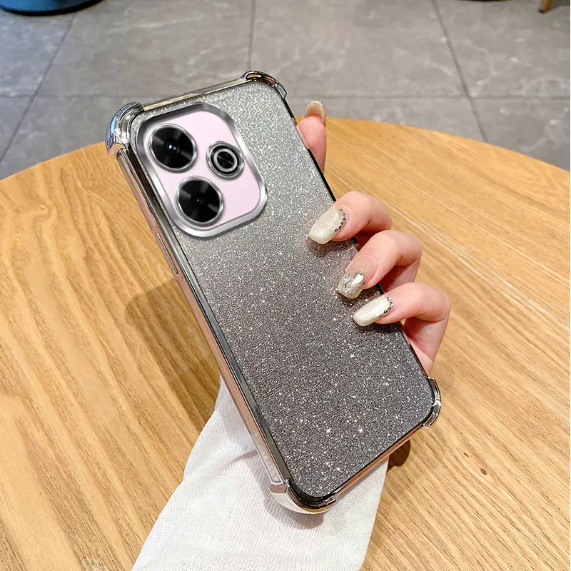 Gradient Glitter Silicone Shockproof Phone Case Cover