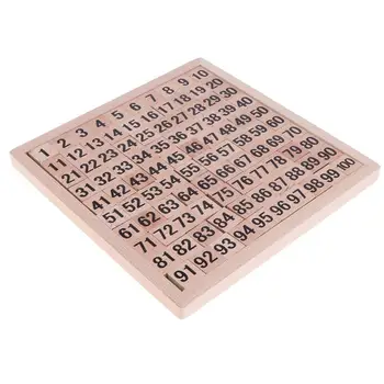 아이들을위한 몬테소리 나무 퍼즐 장난감, 1-100 연속 숫자