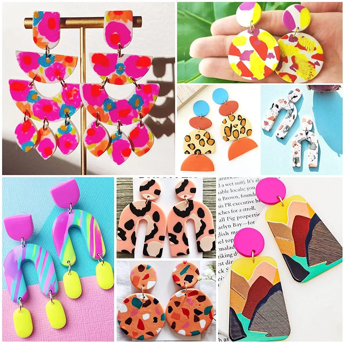 142/24Pcs Polymer Clay Cutters Set 24 Shapes Plastic Clay Earring Cutter Stainless DIY Jewelry Mold Earring Making Accessories