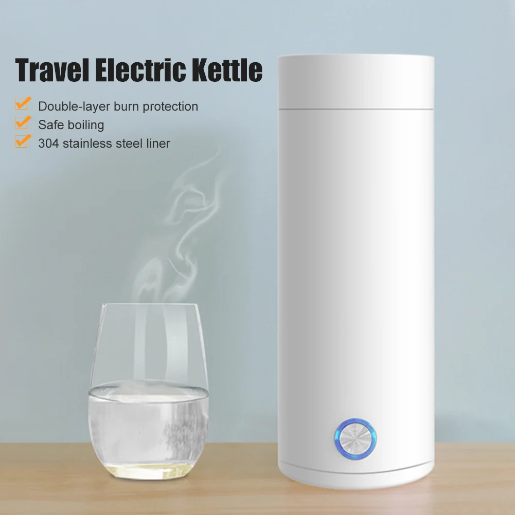 Portable Electric Kettles Cup 400ml 220V Tea Coffee Milk Electric Kettle Travel Boil Water Keep Warm Kitchen Appliances Thermo