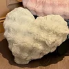 A Stylish Heart-Shaped Faux Fur Pillow - Machine Washable, Multi-Purpose 3D Bubble Velvet Decorative Cushion, Filled With 4