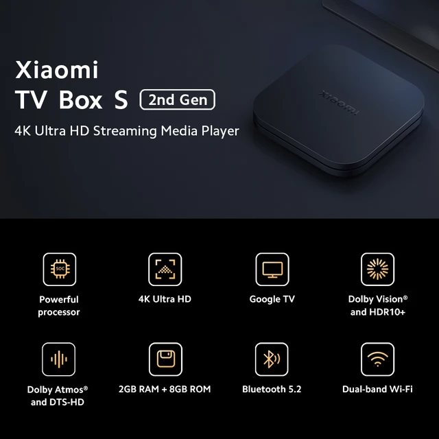 Xiaomi Mi Box S 4K HDR Android TV with DBA Streaming Media Player with  Remote Control Google & Voice Assistant