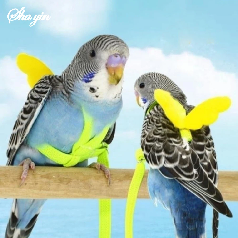 Bird Harness Leash Adjustable Parrot Bird Harness Leash Set Anti-bite Training Harness Parrots Outdoor Flying Rope Cockatiel Small Birds Supplies