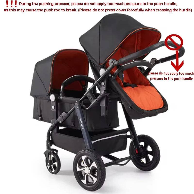 New twin stroller baby stroller folding stroller Twins baby carriage Double Seat stroller travel pushchair high landscape baby stroller