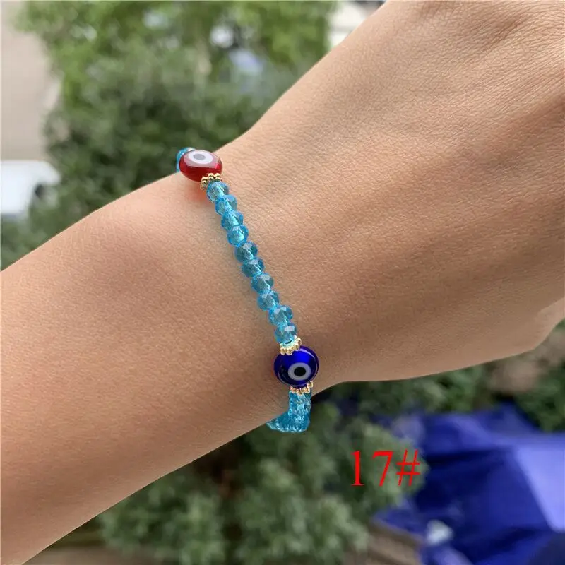 Turkish Eye Bracelet Red Blue Evil Eyes Handmade Color Crystal Bracelets for Women Men Bracelet Jewelry