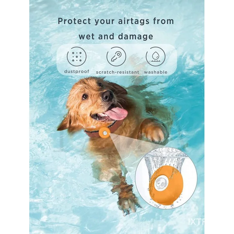 Airtag 개 목걸이 홀더, Apple Airtags용 실리콘 고양이 목걸이 케이스, 애완 동물 목걸이 루프와 호환되는 분실 방지 에어 태그 케이스 칼라 홀더; 배낭 액세서리