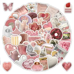 Pastel Pink Aesthetic Stickers - Dreamy Decor for Journals, Phone Cases & Water Bottles (70PCS)