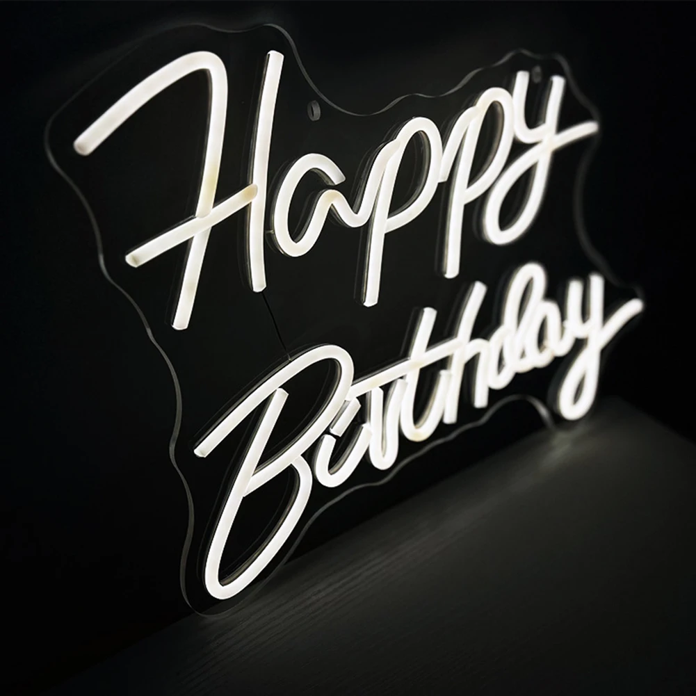 1pcs Happy Birthday Neon Light 5V IP42 Protection Level Neon Sign Home Hanging Decor For Birthday Party Decor