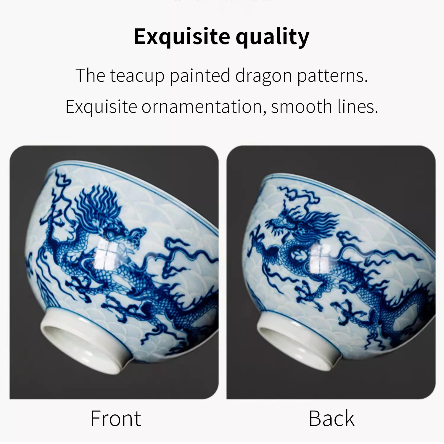 Teacup keramika kungfu čaj sada antický blue-and-white porcelán drak střih pohár Čínské teaware hrneček úřad nádobí na pití 150ml