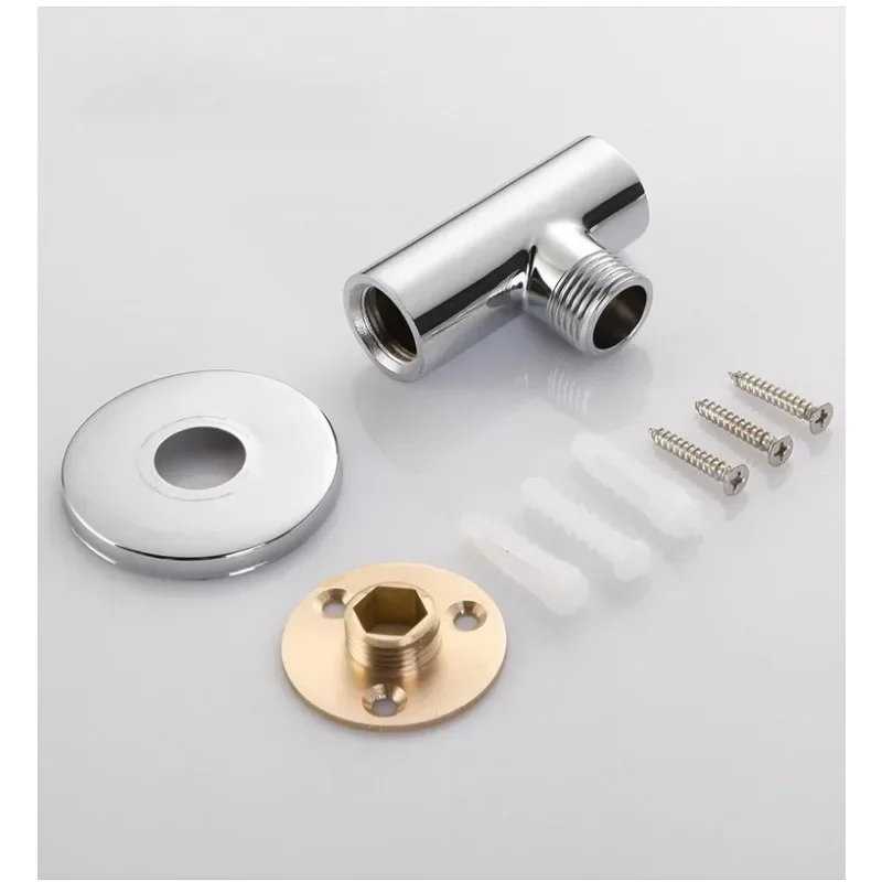 Stainless Steel Shower Arm Bottom Hose Wall Mounted Shower Head Extension Arm Joint Shower Nozzle Accessories  Fixed Base 3