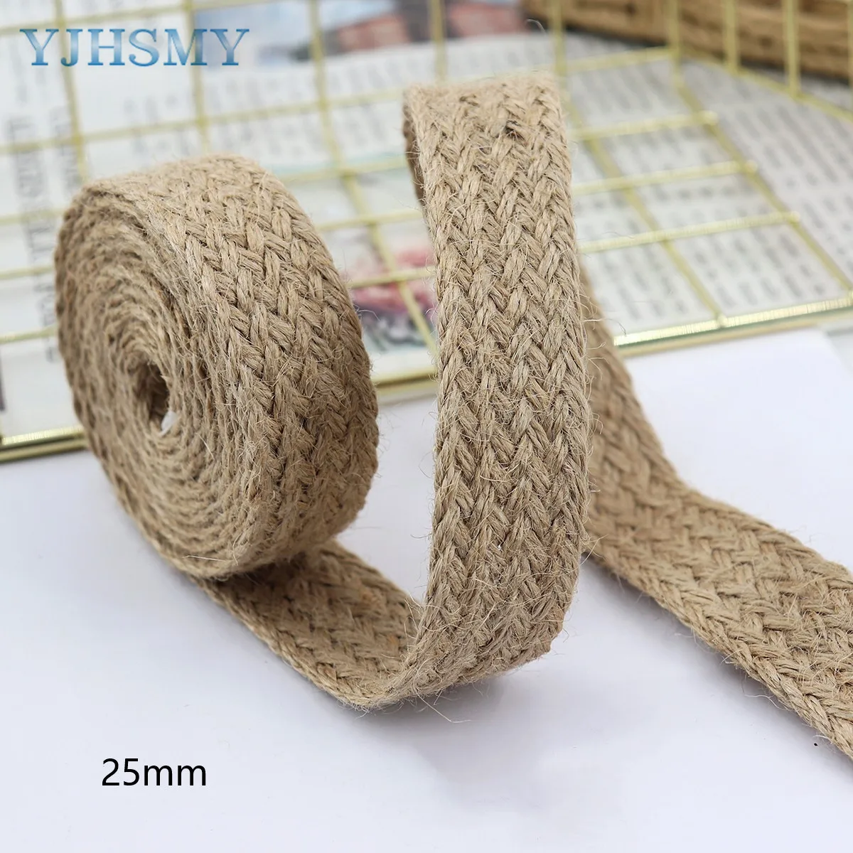 Corde de ruban de toile de jute tressée pour l'artisanat de