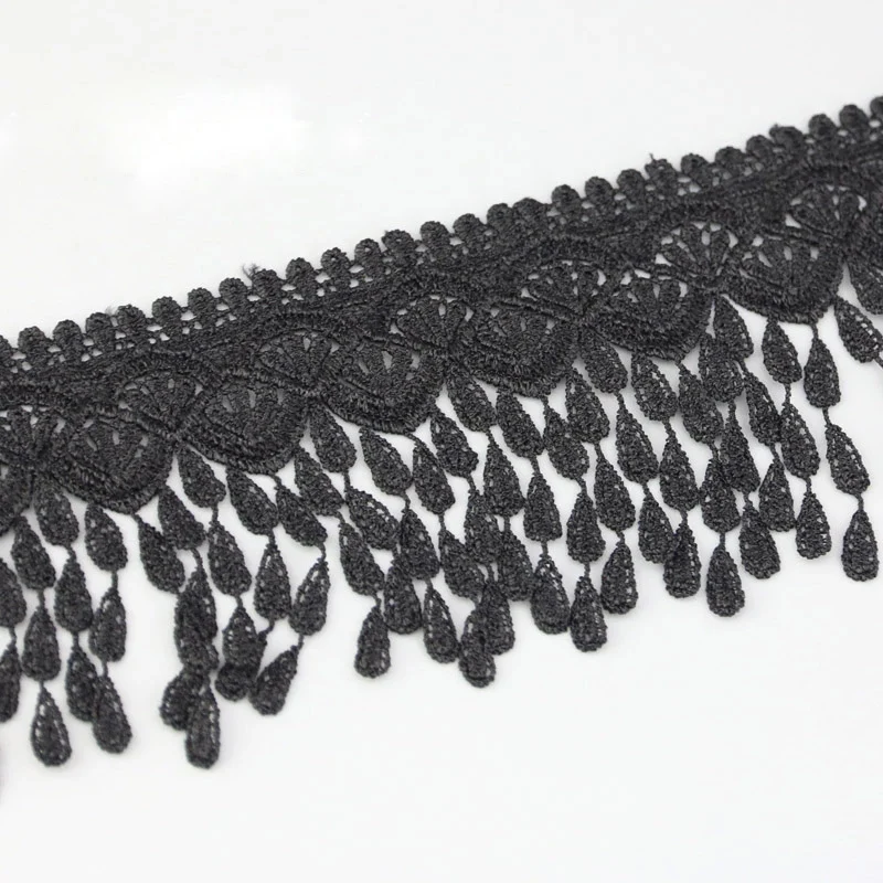 (1 Yards/roll) 70mm White And Black Silk Net Lace Fabric Ribbons Trim DIY Sewing Handmade Craft DIY Materials