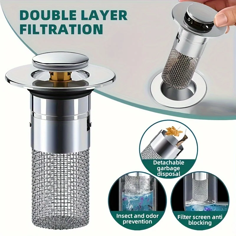 Bathroom Sink Plug Sink Drain Strainer Bathroom Water Stopper 1pc Stainless Steel Bathroom Sink Plug Stopper