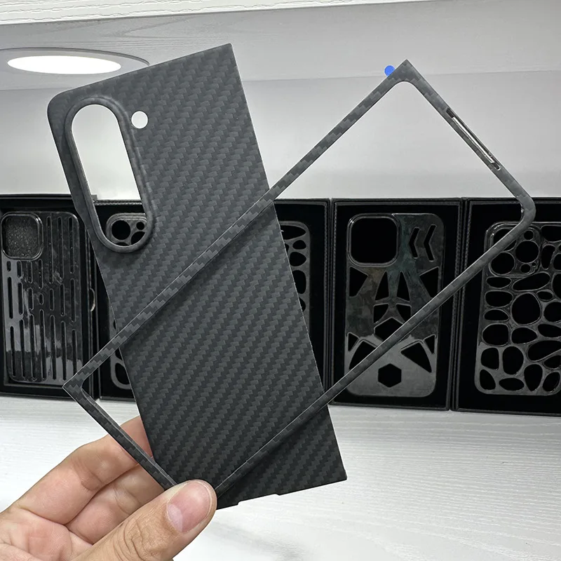 

Real Kevlar Carbon Fiber Case for Samsung Galaxy Z Fold 5 Aramid Foldable Lightweight Hard Protective Phone Full Coverage Cover