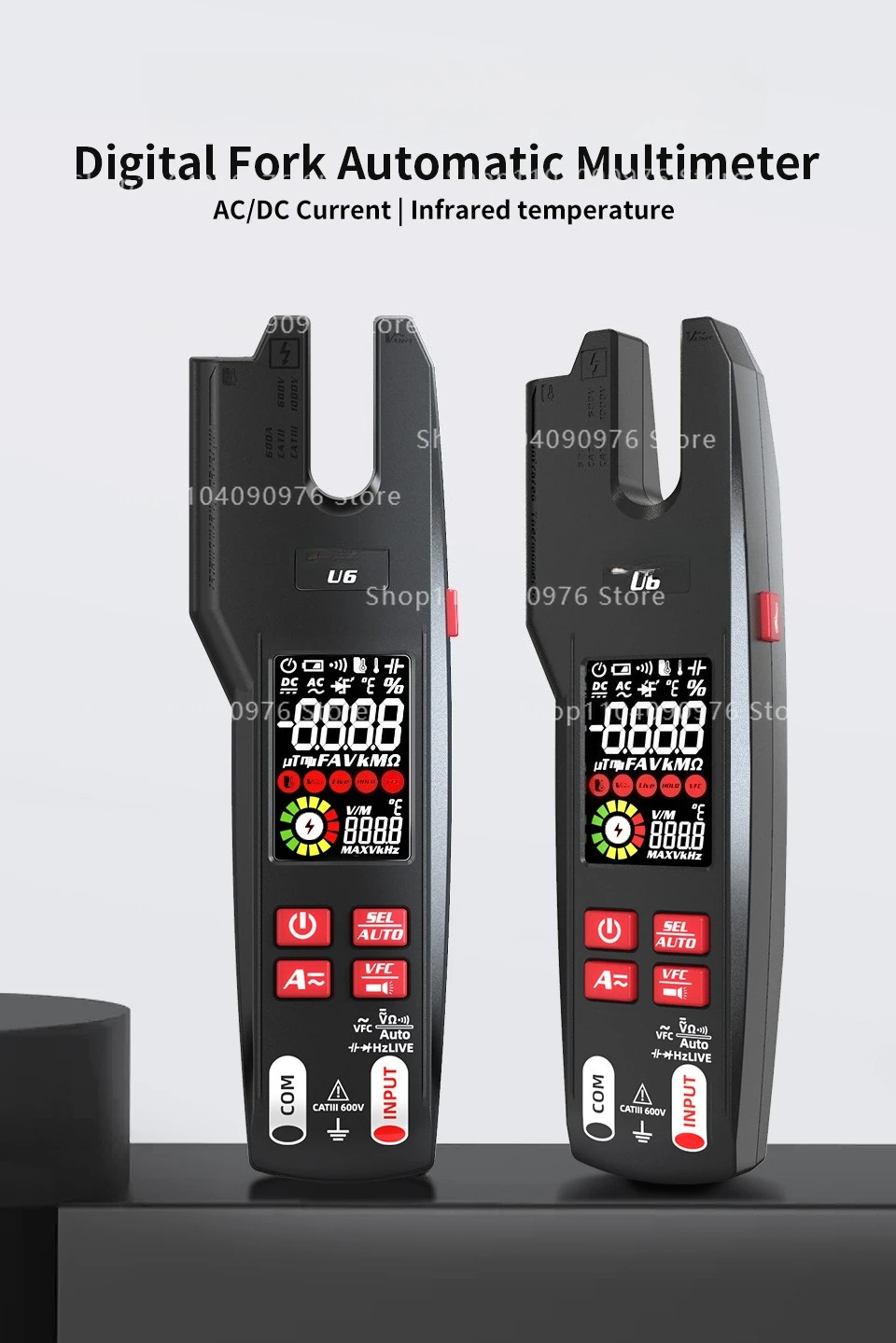 U6X ammeter U-type infrared temperature measurement multimeter AC and DC clamp m
