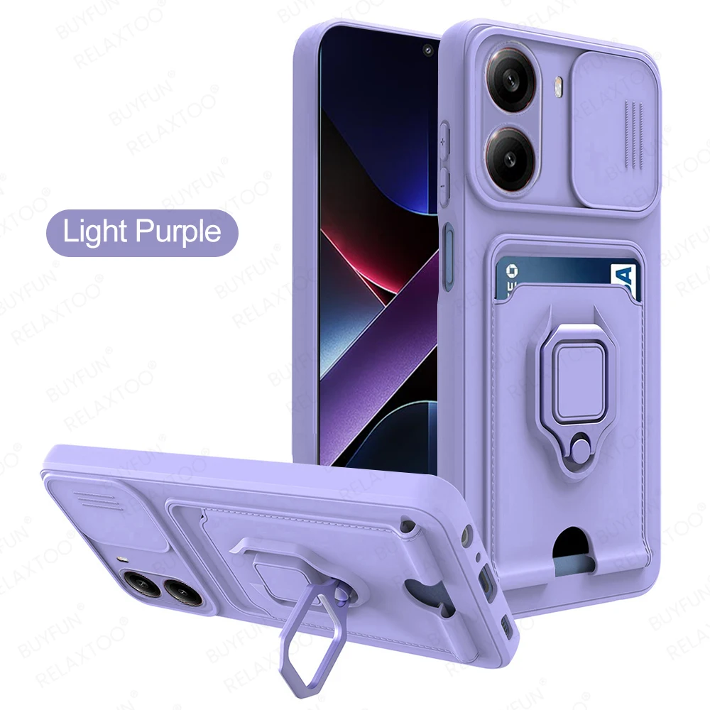 Multifunctional Magnetic Ring Case with Lens Protection and Card Holder