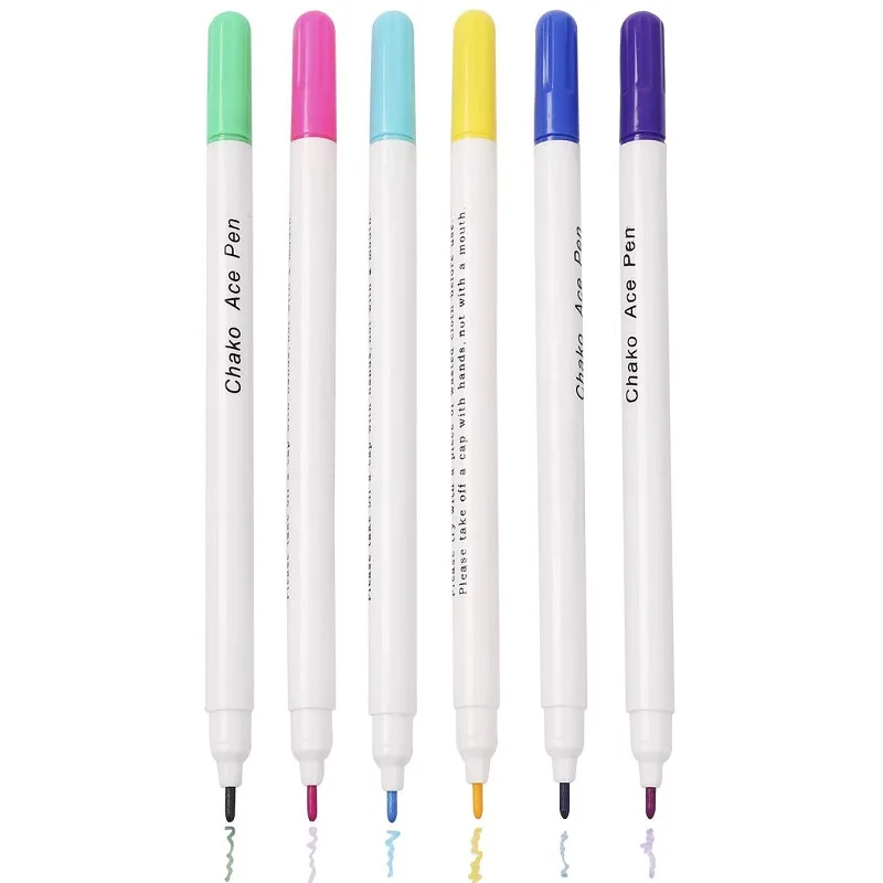 Disappearing Erasable Ink Fabric Marker Pen Vanishing for Sewing Washable  Art and Lettering for Cloth and Fabrics Sewing (6Pack)