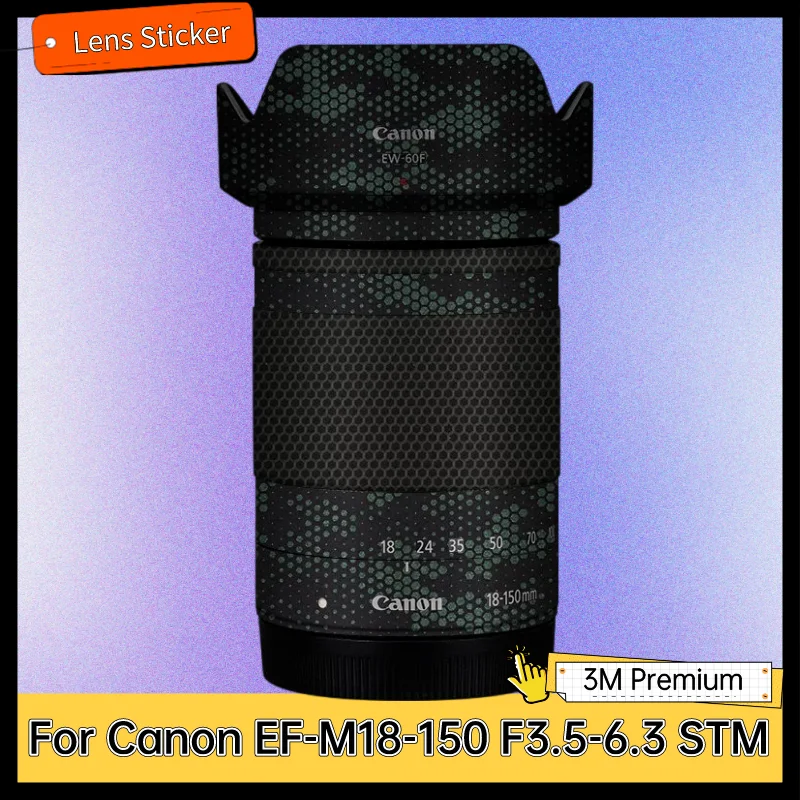 

Наклейка на корпус объектива для Canon EF-M18-150 STM, Защитная Наклейка на кожу, виниловая пленка, защитное покрытие от царапин