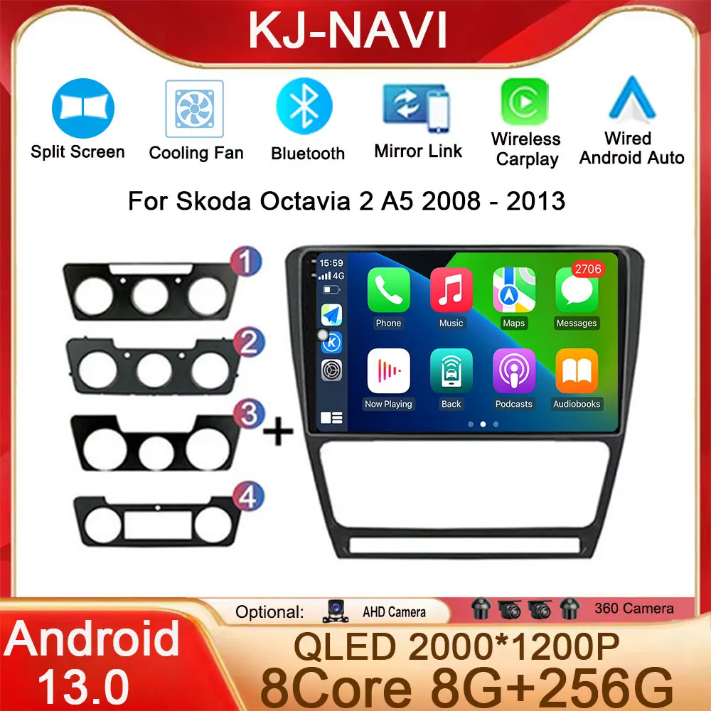 

Android 13 For SKODA Octavia 2 A5 2008 - 2013 Auto Radio Car Multimedia Player Navigation Screen DSP 4G GPS WIFI Carplay No 2din