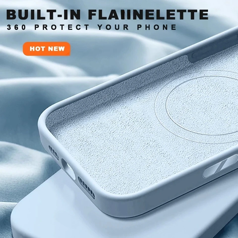 Liquid Silicone Magnetic Phone Case with Lanyard and Magsafe Charging Capability