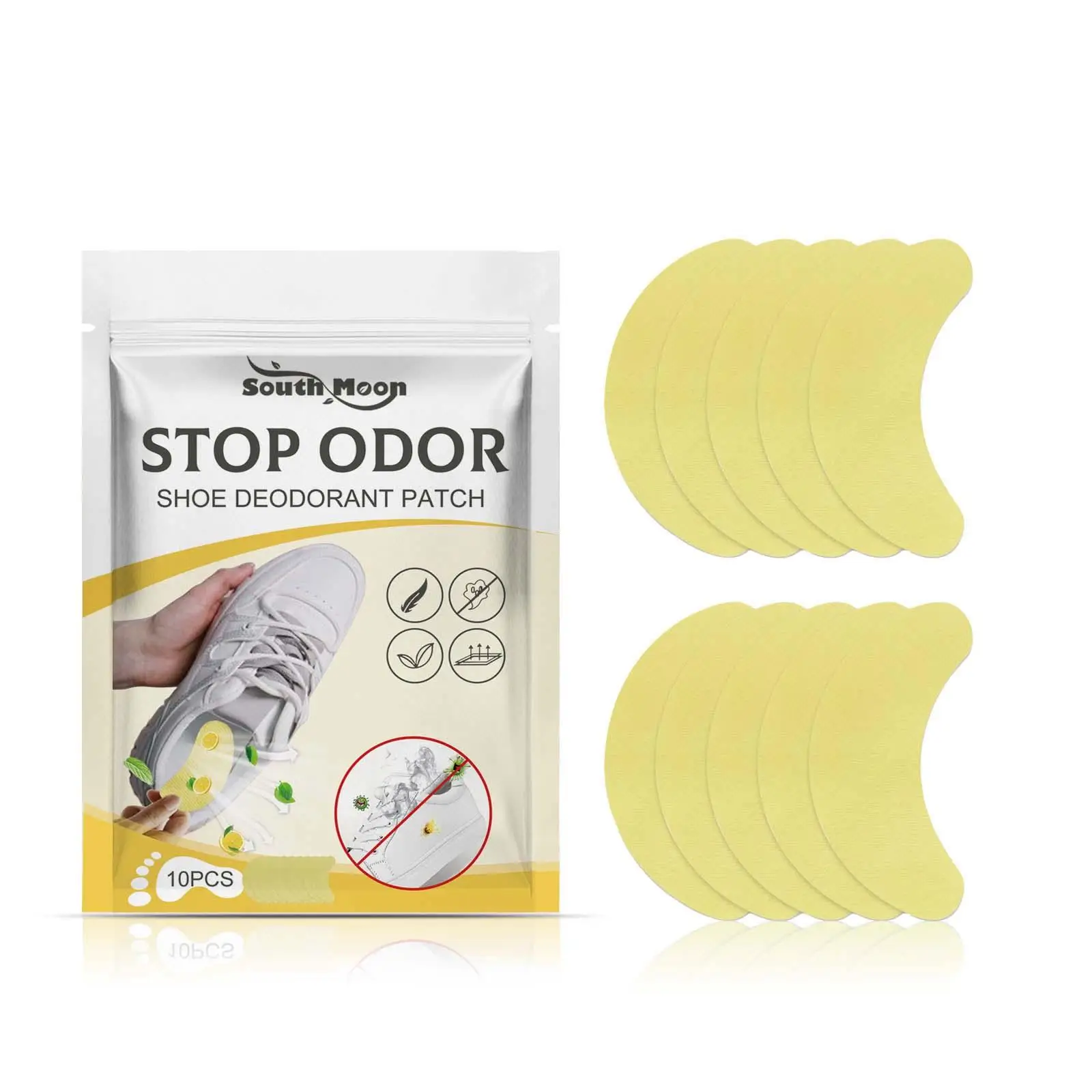 10x Shoes Odor Remover Deodorant Patch Insole Stickers Compact Replacement Shoe Stickers for Running Walking Work Accessories