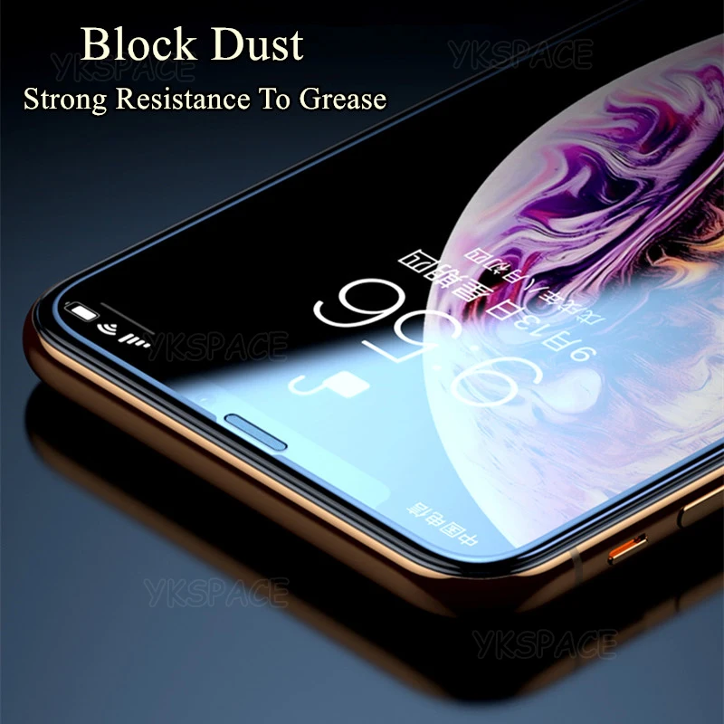 1-3Pcs Speaker Dust Filter Tempered Glass For iPhone 16 15 14 13 12 mini 11 Pro Max X Xs XR SE 8 Plus Dustproof Screen Protector — view 3