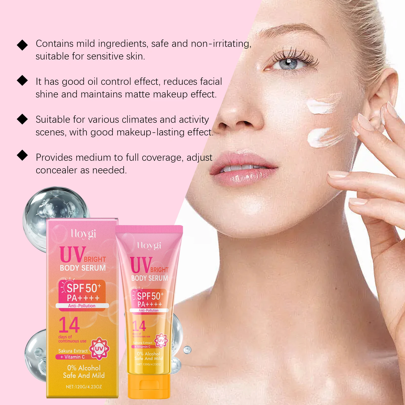 Refreshing Sun Screen Oil-Control SPF50+ UV Protective Mild Moisturizer Nourishing Solar Blocker Isolation Cream Skin Care
