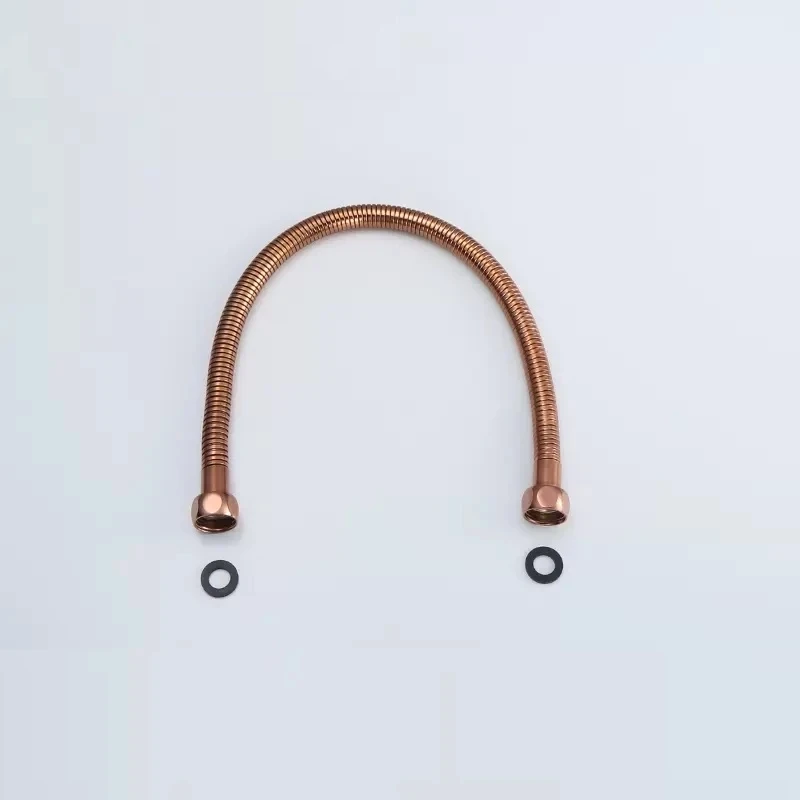 

Золотая Труба из нержавеющей стали 304, впускная труба для унитаза 50 см, G1/2 "X1/2", впускная труба для унитаза из розового золота