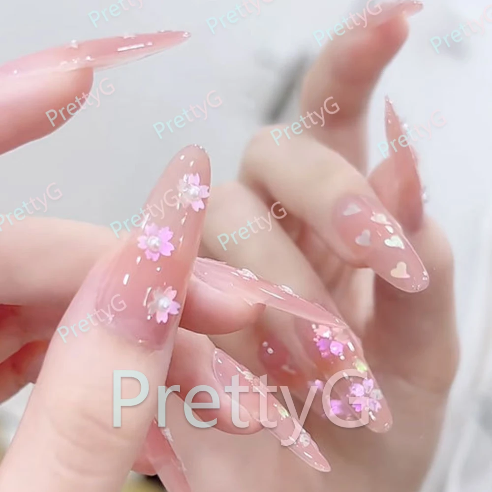PrettyG 1박스 MHP 라이트 핑크 오로라 머메이드 글리터 쉐이프 컬러 시프트 시퀸 글리터 DIY 젤 네일 아트 데코레이션 액세서리