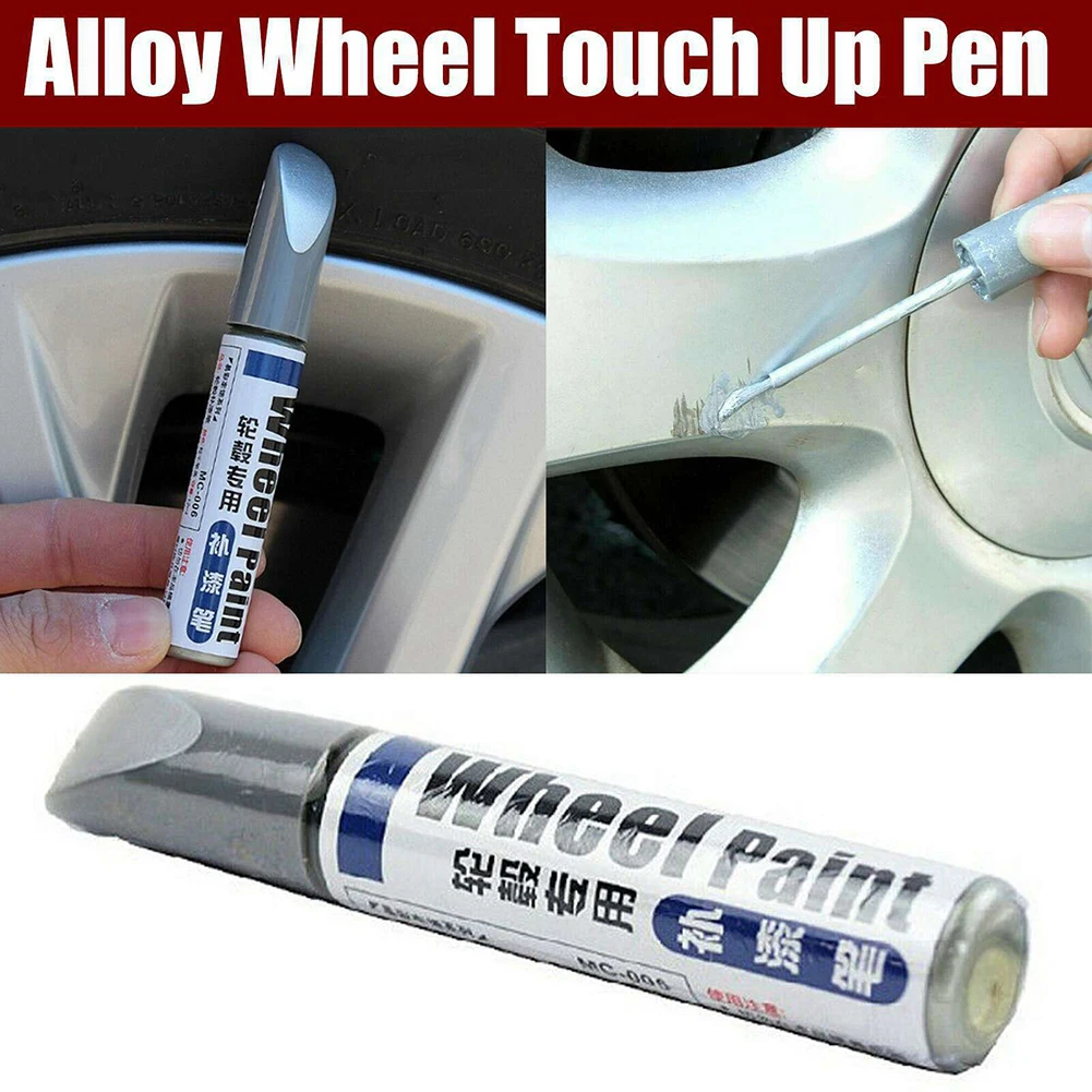 

12ml Car Wheels Scratches Paint Repair Pen Aluminum Alloy Silver Painted Wheel Hub Refurbishment Self Painted Wheel Hub Pens
