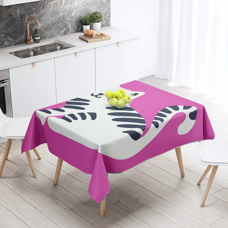 Ins Style Morandi Abstract Geometric Pattern Tablecloth Waterproof and Fade-proof Cafe Nordic Style Decorative Tablecloth 6